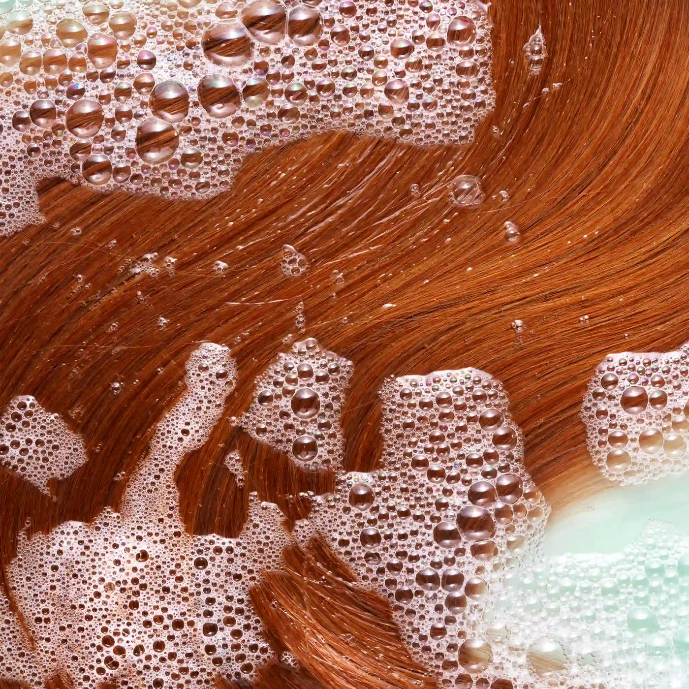 Red Hair Greasy Oily Scalp With Exfoliating Scalp Scrub Applied